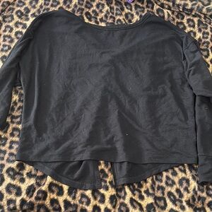 Old Navy Black Cropped Asymmetrical Sweatshirt